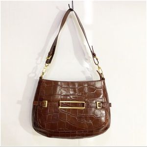 Maxx New York Moc Croc Brown Purse Shoulder Bag